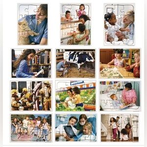 Brand New PACK OF 12 Wooden Excellerations Occupation and Diversity Puzzles